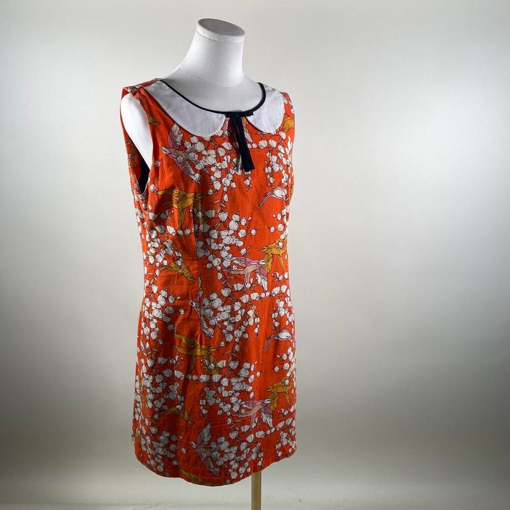 y2k orange floral indie dress